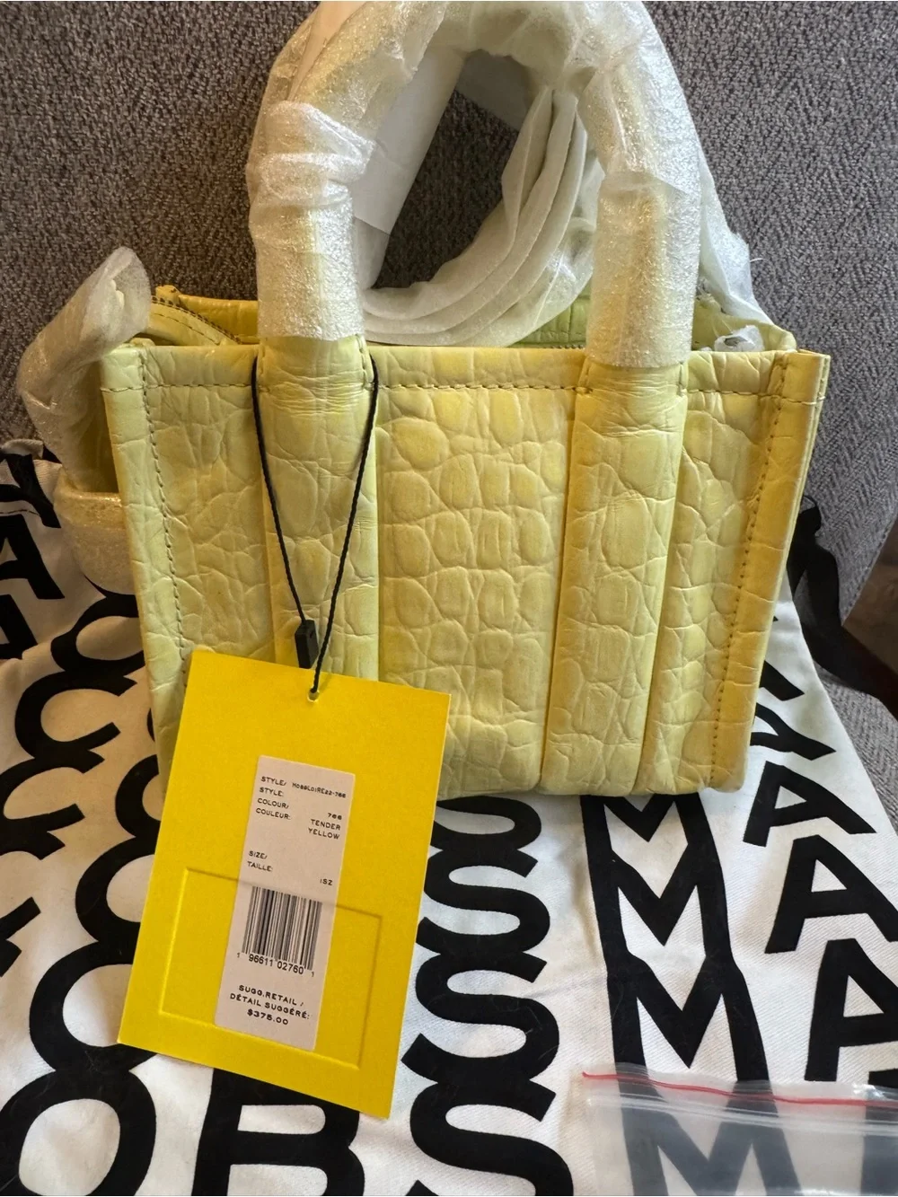 Marc Jacobs Croc-Embossed Mini Tote in Tender Yellow - Picture 2 of 7